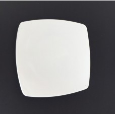 Assiette porcelaine blanche carrée 18.5 x 18.5 cm