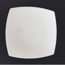 Assiette porcelaine blanche carrée 24 x 24 cm