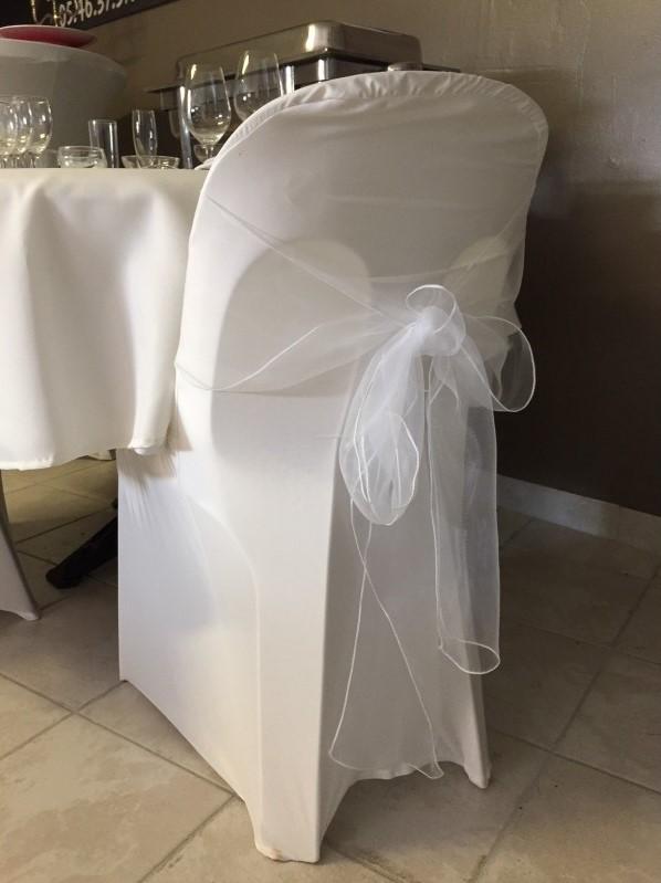 Noeuds de chaise organza blanc