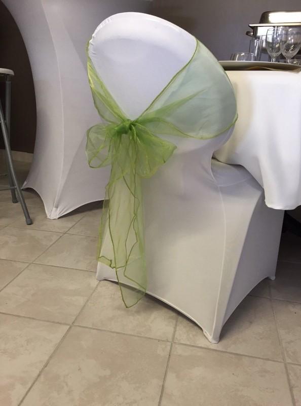 Noeuds de chaise organza vert