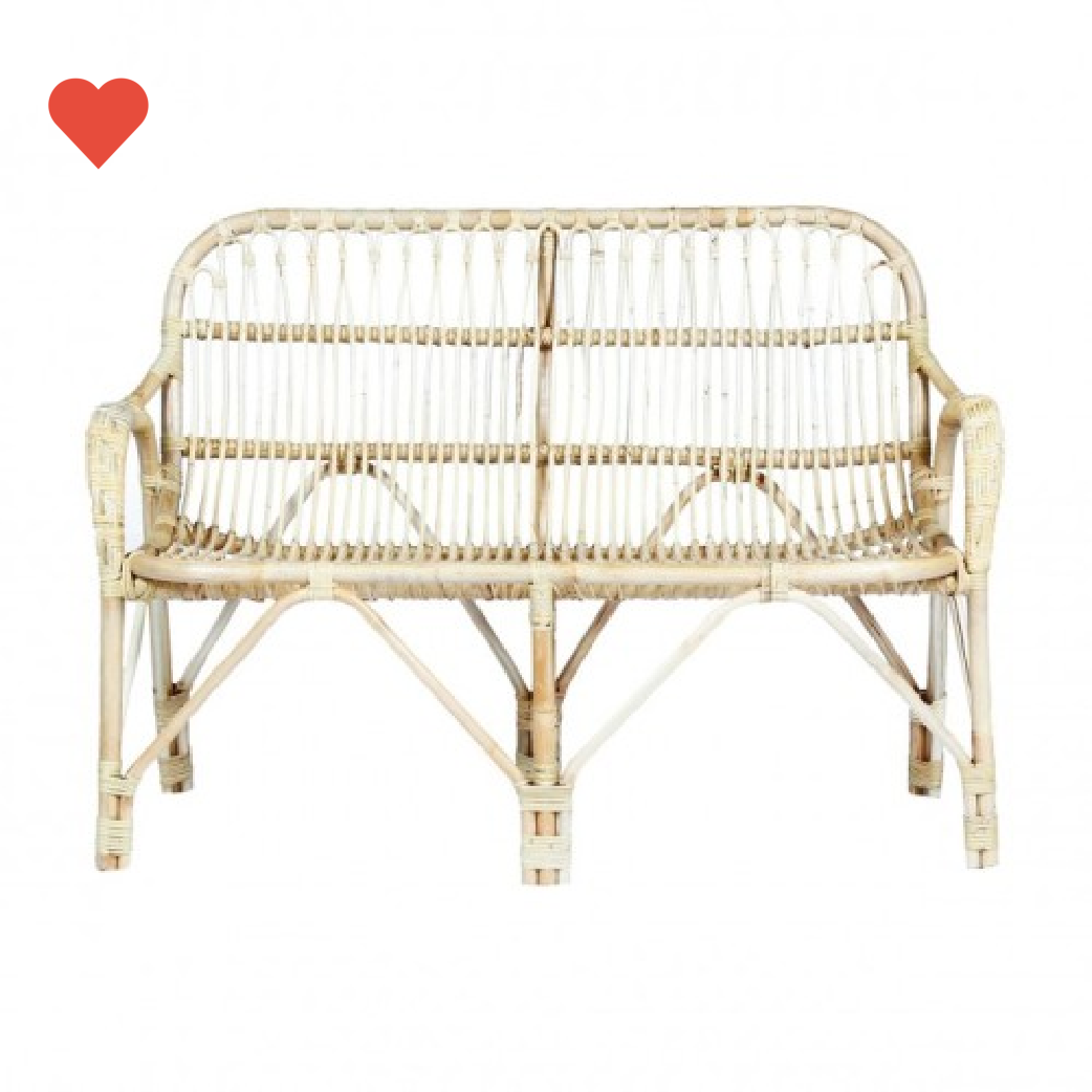 Banquette rotin vintage