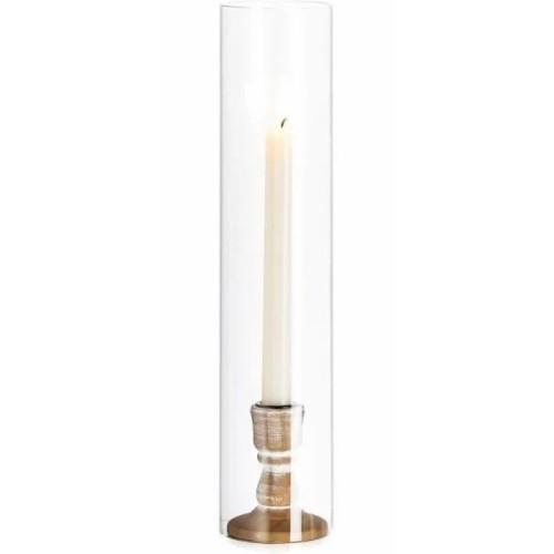 Bougeoir verre/bois