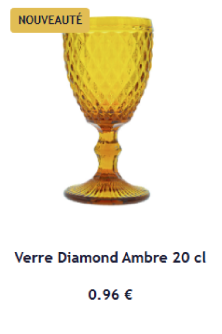 Verre a pied Diamond ambre